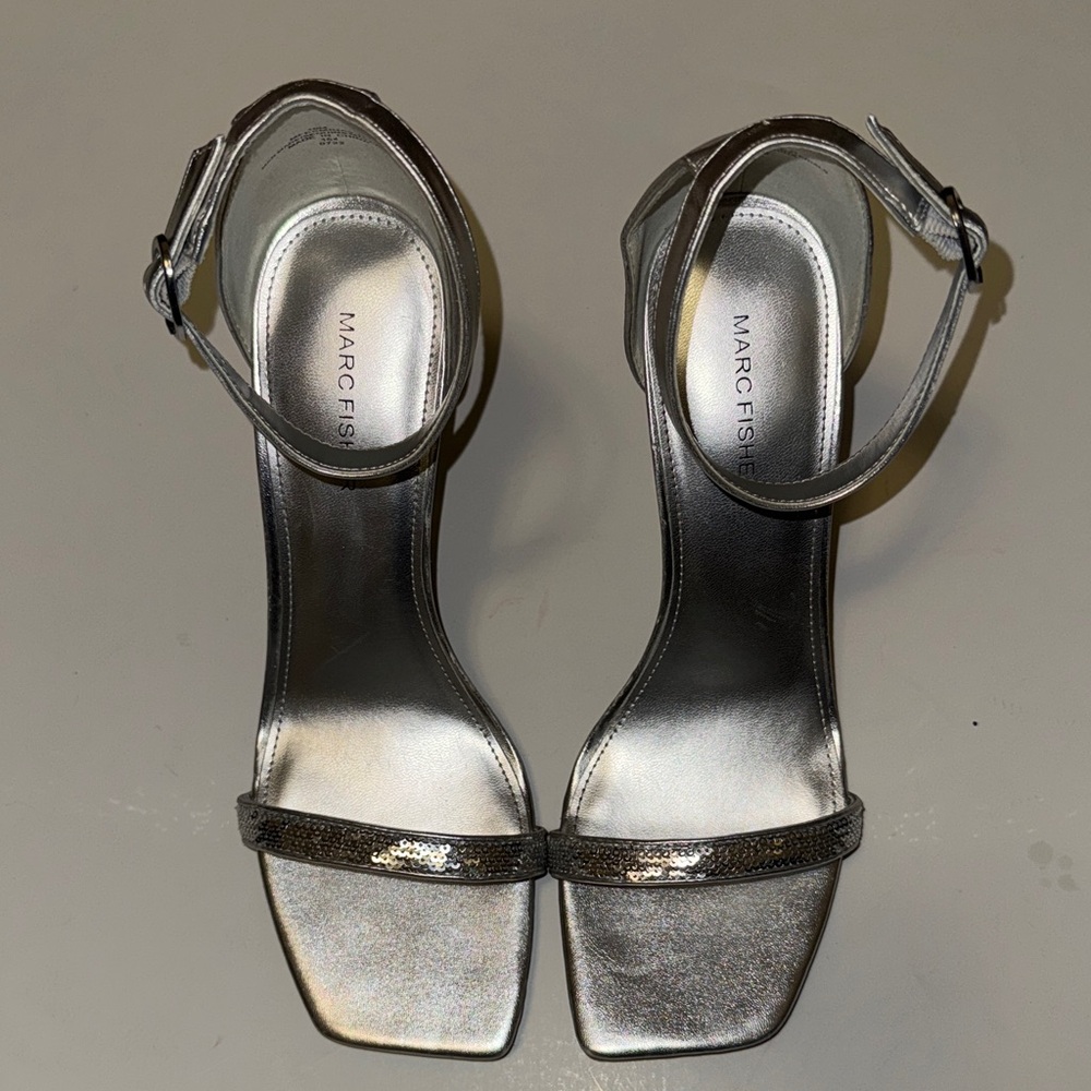 Marc Fisher Metallic Silver Heels